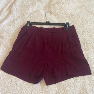 Maroon relaxed tailored shorts